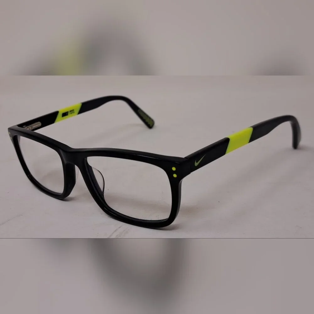 Nike Kid Glasses Frames Swoosh Black Yellow Square 5536 010 49-15-140